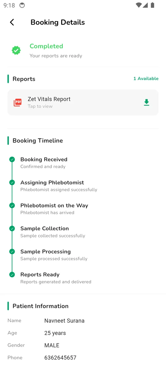 Zet Health Step 4 Reports Screen